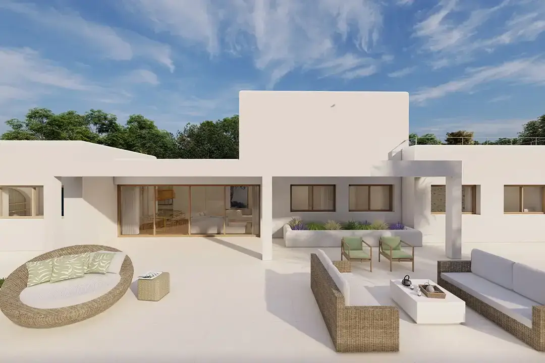 Vivienda en Javea diseñada por La Quinta Fachada arquitectura, terraza descubierta