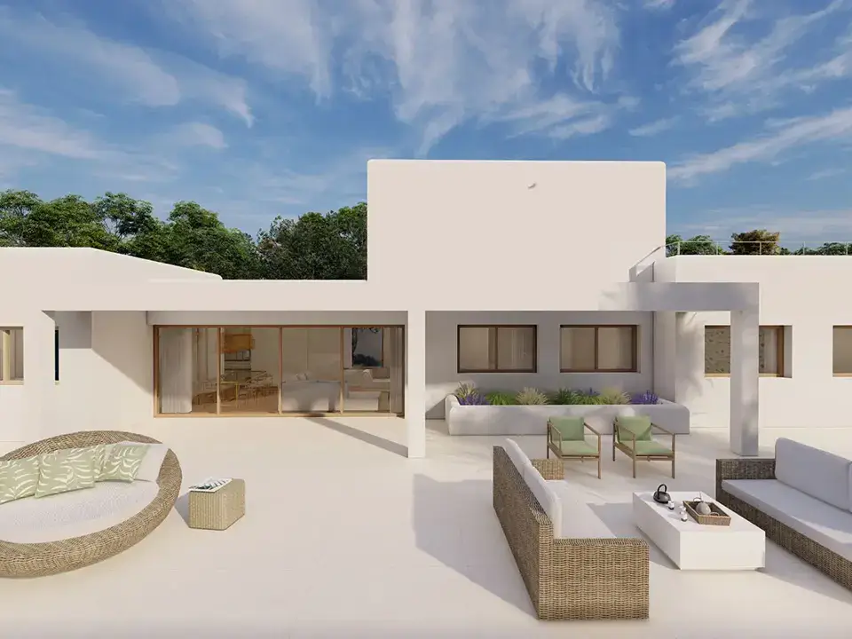 Vivienda en Javea diseñada por La Quinta Fachada arquitectura, terraza descubierta