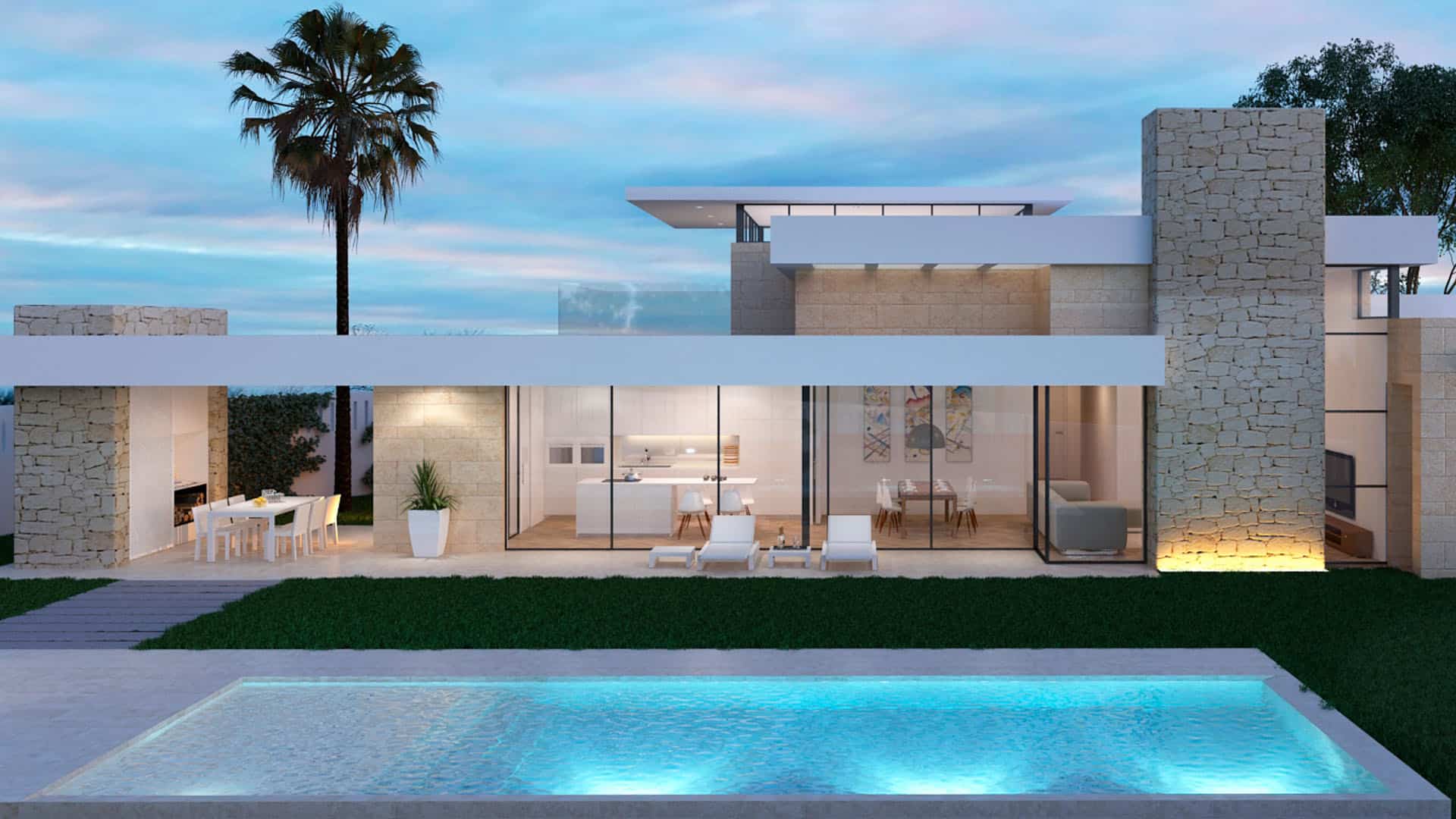 Villa de lujo en javea con piscina arquitectura de diseño moderna estilo mediterraneo