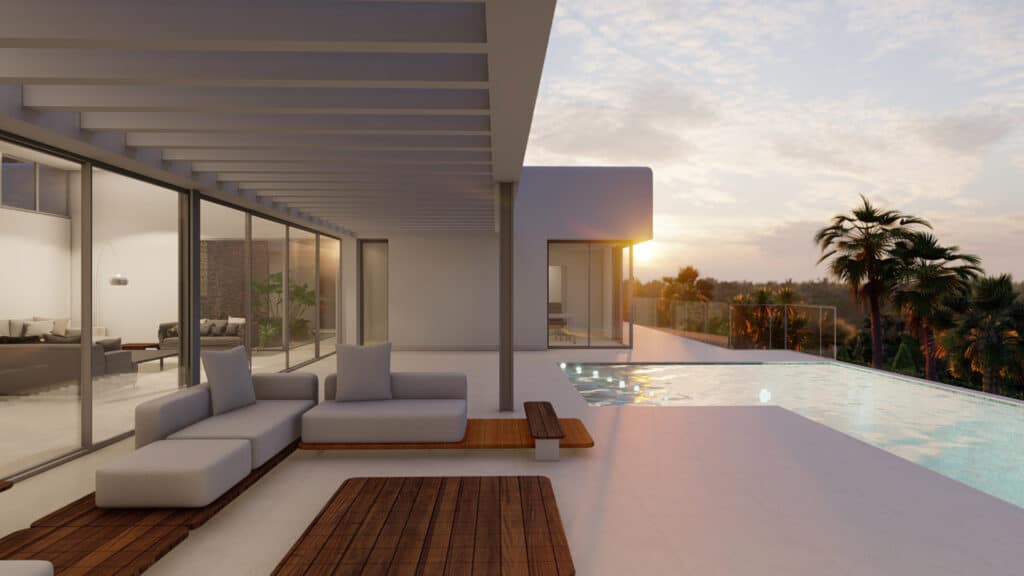 vivienda lujo luxe house villa arquitecto architecture sunset mediterranean