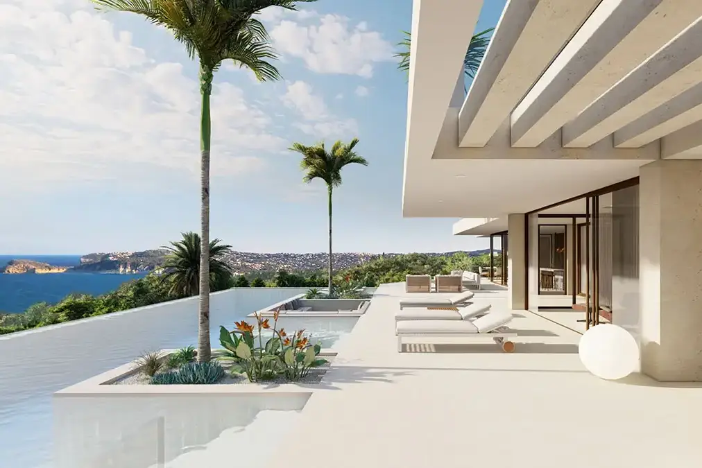 construcción de casa moderna en Jávea con vistas al mar