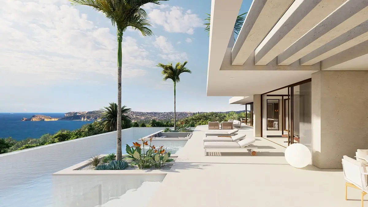 construcción de casa moderna en Jávea con vistas al mar