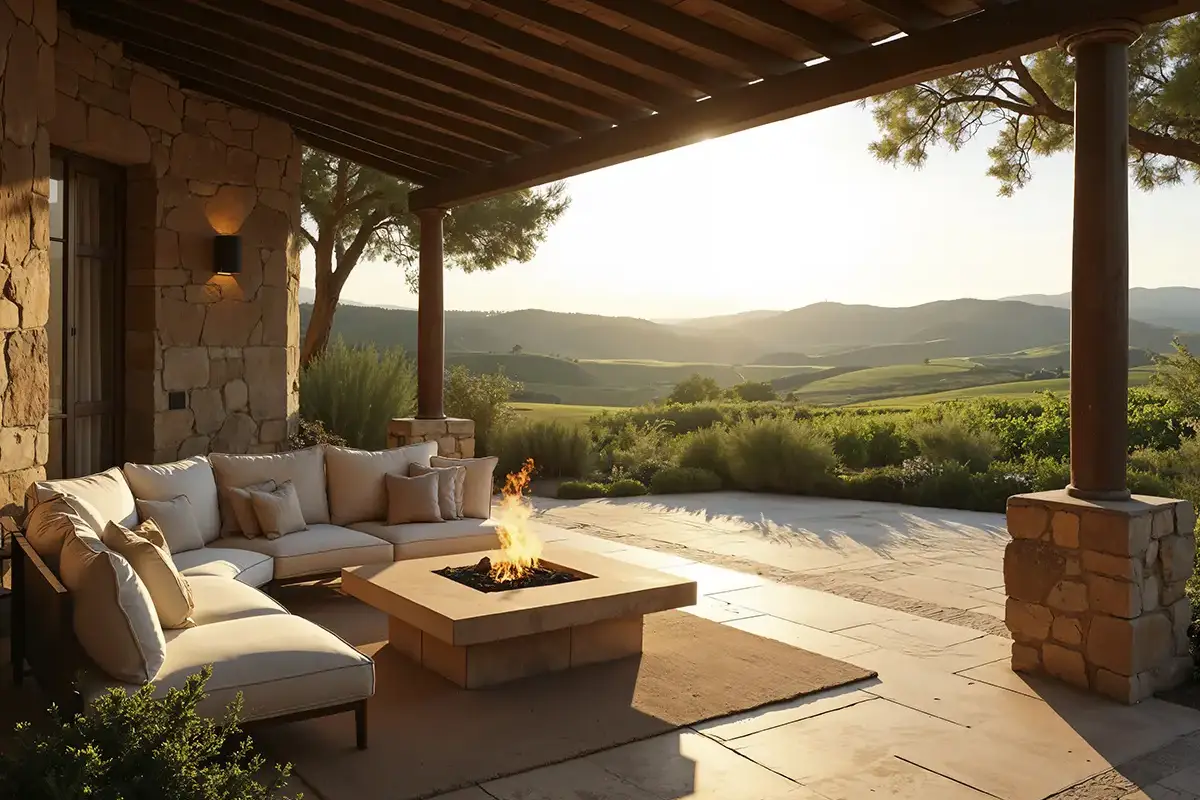 espacios exteriores en la vivienda con patios, terrazas y porches de diseño mediterráneo
