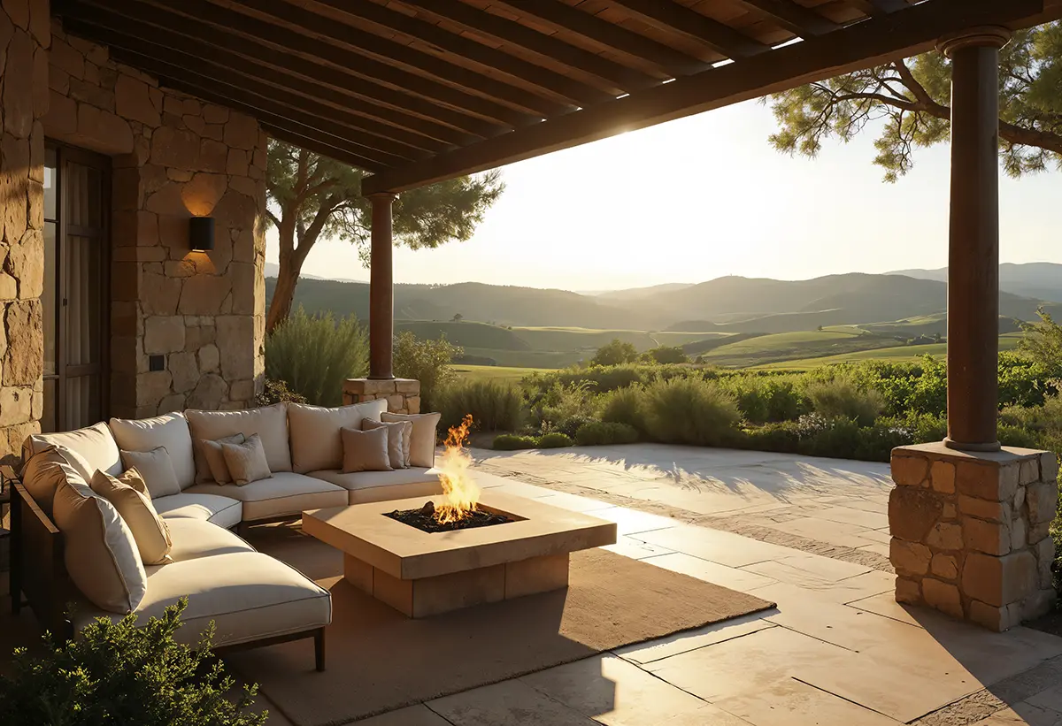 espacios exteriores en la vivienda con patios, terrazas y porches de diseño mediterráneo
