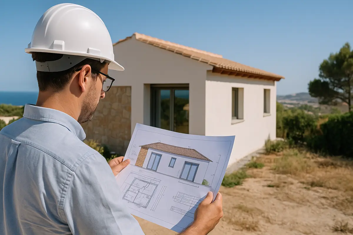 Arquitecto revisando planos de legalización de reforma en Dénia