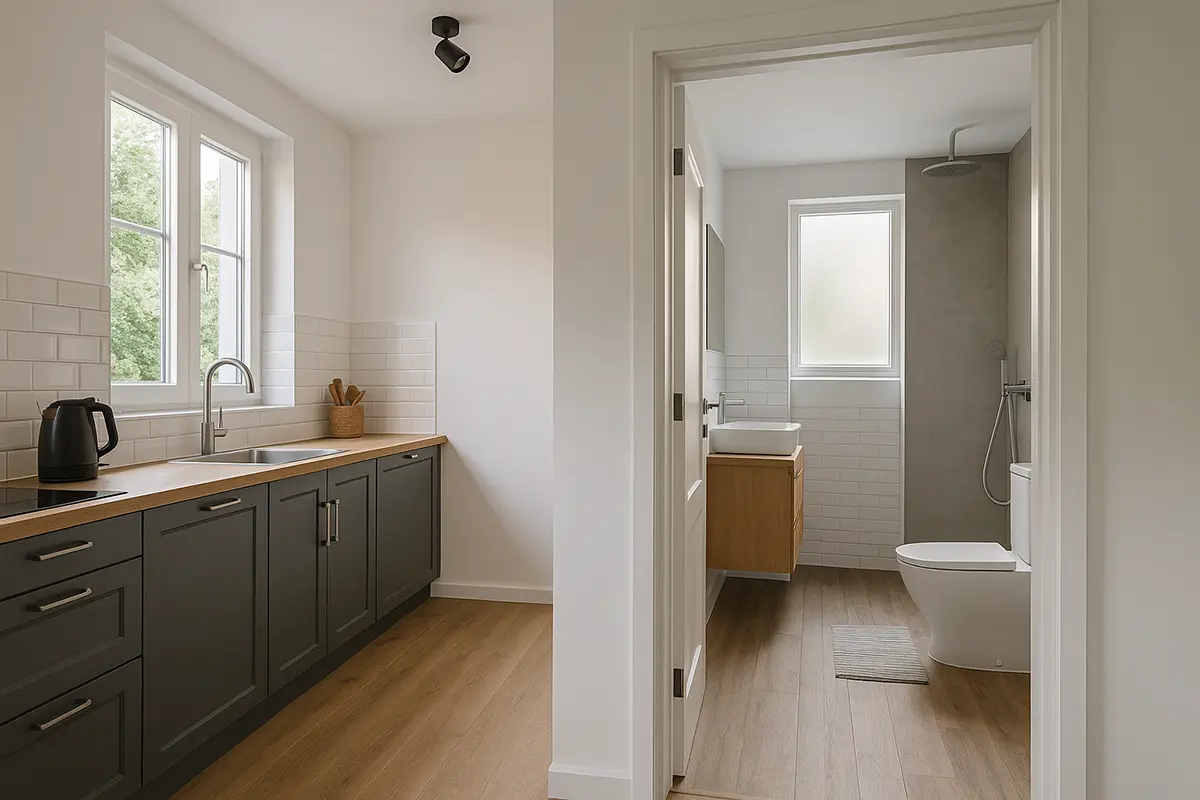 Cocina y baño renovados con muebles nuevos y revestimientos sin obra