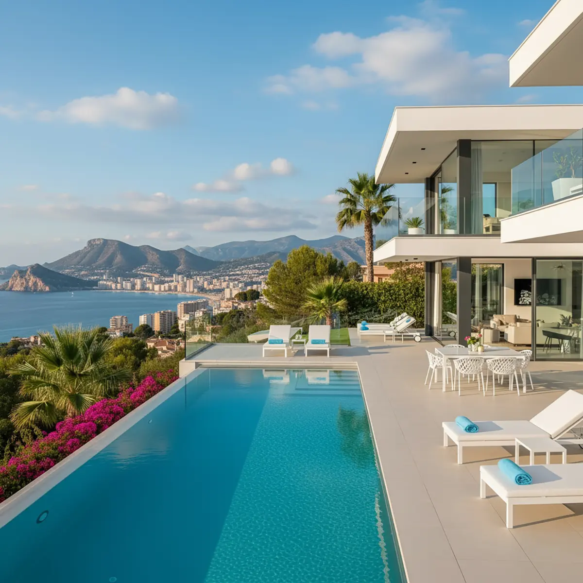 Villa de diseño moderno con piscina y vistas al mar en Altea, Costa Blanca, proyecto ideal para inversores de Polonia.