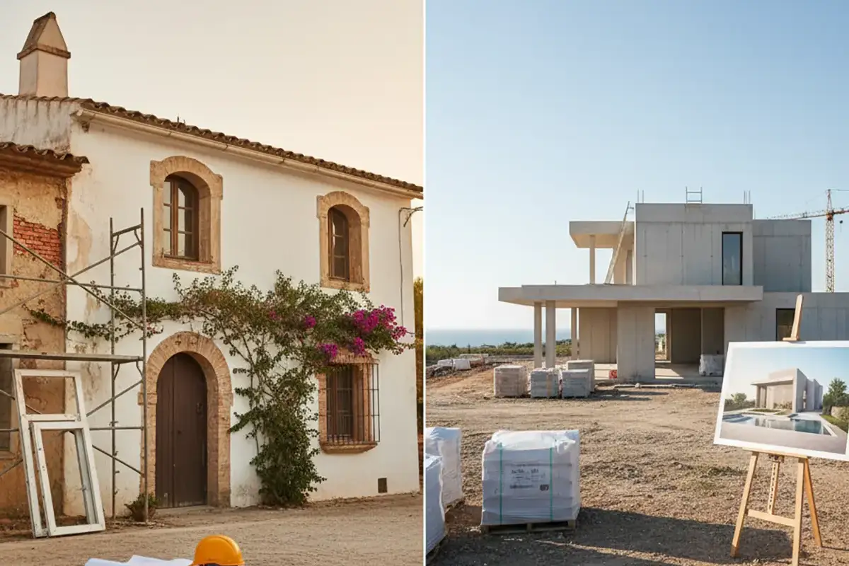 Comparación de una reforma o construcción en la Costa Blanca