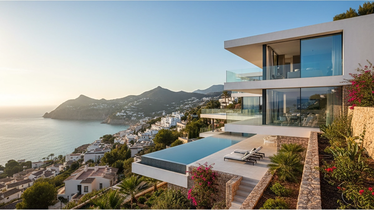 Villa en la Maria Alta, con una cimentación en terrenos inclinados